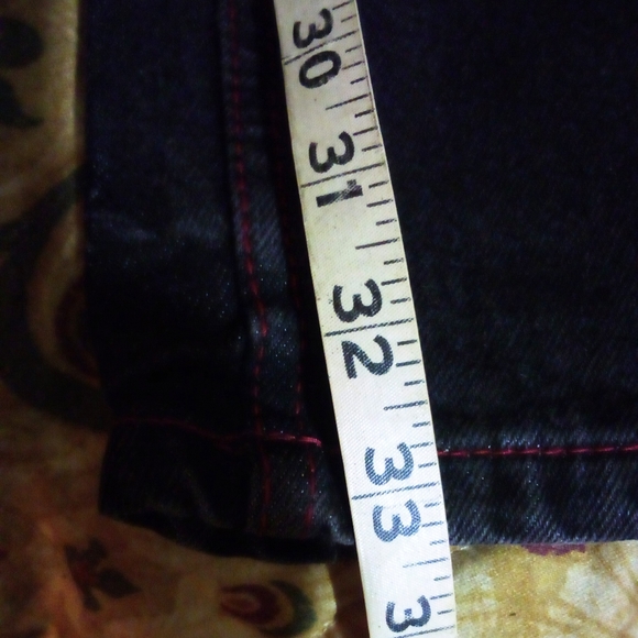 ATTITUDE Premium Embroidered Designer Demin Jeans Pants Men's 38/34 Black - Picture 11 of 12